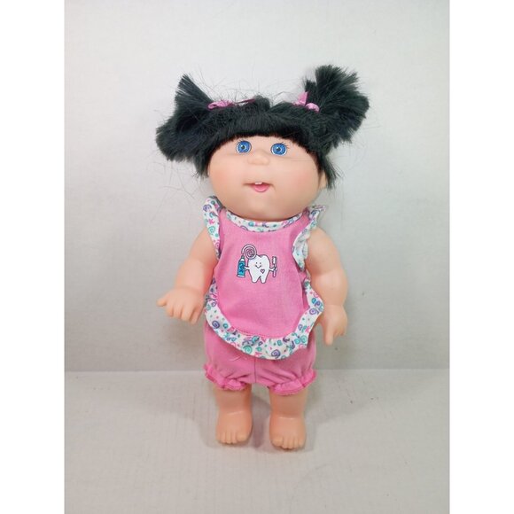 Cabbage Patch Kids Other - Vtg 1996 Cabbage Patch Kids Brushin' Teeth Baby Doll Vinyl Body 13" Black Hair